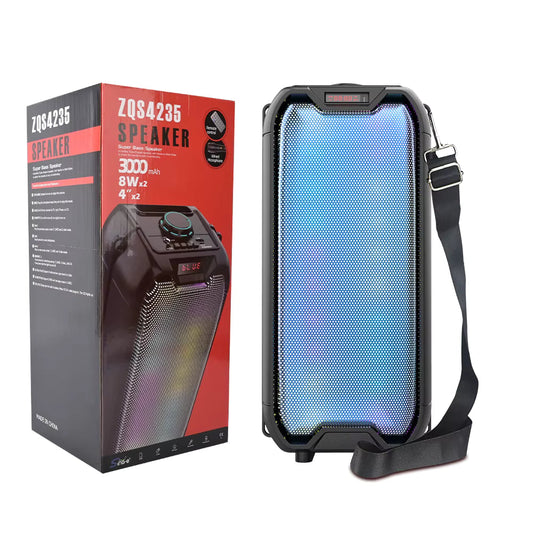 Boxă Portabilă Bluetooth ZQS-4235, Subwoofer Puternic, Lumini RGB, Wireless, Ideală pentru Exterior