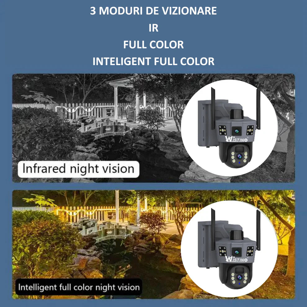 Cameră de Supraveghere Solară 4G, Zoom X10, Full HD 1080p, Vedere Nocturnă 100 m