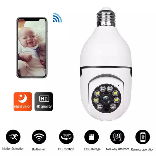 Cameră IP Wi-Fi cu Iluminare Smart E27, 1080p, 360°, Audio Bidirecțional engross